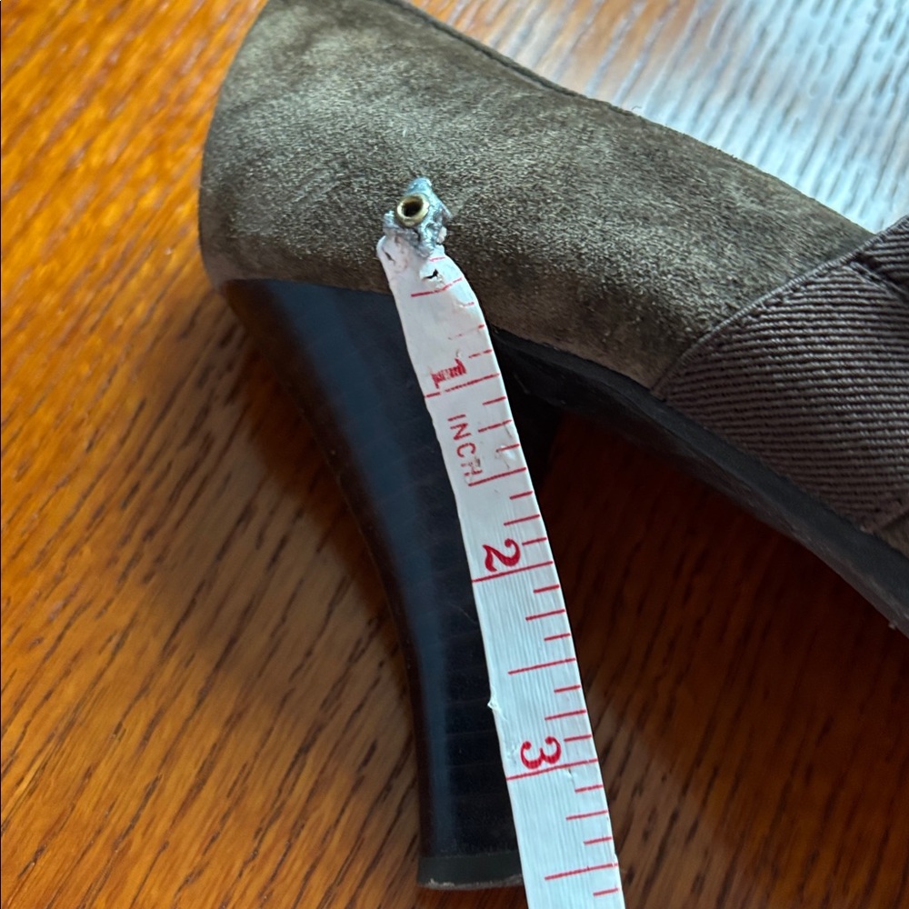 COLIN STUART chunky brown suede true 90’s vintage heels. Buckle strap. Size 8 - Picture 4 of 6